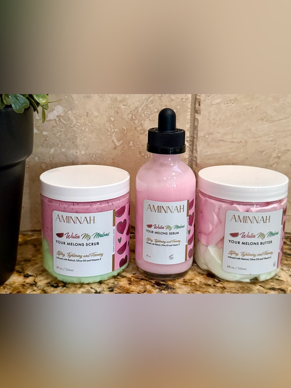 Aminnah Water My Melons Your Melons Serum 3 piece gift set bundle limited edtion